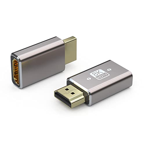 VMOJO 8K HDMI Stecker auf Buchse Adapter, 48 Gbit/s Verlängerungsadapter, abwärtskompatibel mit HDMI 2.1 Version, unterstützt 8K@60Hz/4K@120Hz HDR, für HDTV, TV Stick, DVD Player, PS4 (2 Stück) von VMOJO
