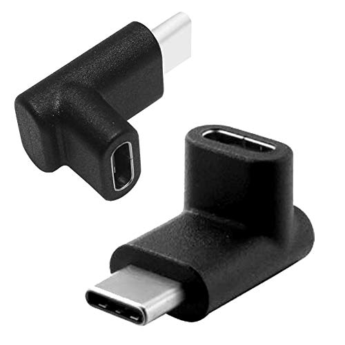 VMOJO 90 Grad USB Type C Stecker auf Buchse Adapter,USB-C USB 3.1 Type C Stecker auf Buchse 90° gewinkelter OTG Verlängerung Adapter für Laptop & Tablet & Handy (2 Stücke) von VMOJO
