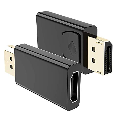 VMOJO DisplayPort Stecker auf HDMI Buchse Adapter | DP auf HDMI Konverter vergoldet | kompatibel mit Computer/Desktop/Labtop/PC/Monitor/HDTV – Schwarz von VMOJO