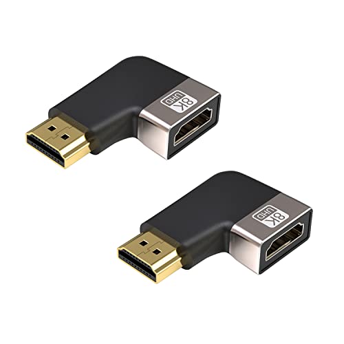 VMOJO HDMI 8K-Extender-Adapter, HDMI 2.1-Version, 48 Gbit/s 90-Grad-Linkswinkel-Stecker auf Buchse, Verlängerungsadapter, Steckverbinder, unterstützt 8 K bei 60 Hz/4 K bei 120 Hz, 2 STK von VMOJO