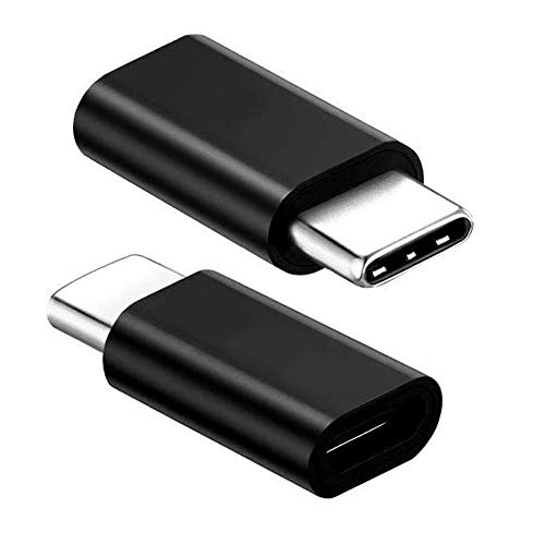 VMOJO USB C auf Micro USB OTG Adapter, USB3.1 Typ C Stecker auf Micro USB Buchse Adapter Konverter 56K Widerstand für Samsung Galaxy Note 10 9 S20 S10 S9, MacBook Pro Air - Schwarz (2 Stücke) von VMOJO