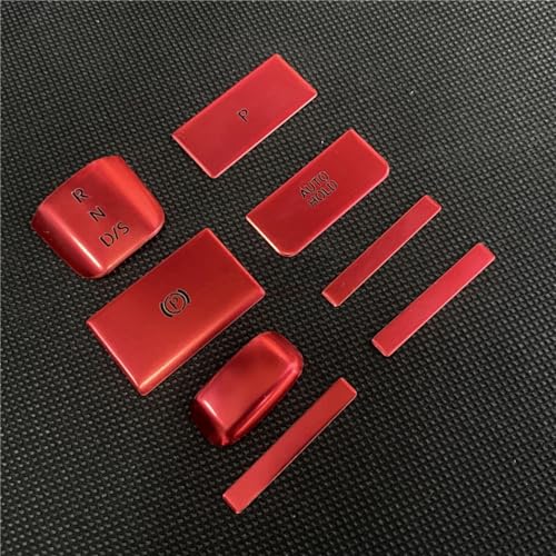 Kompatibel Mit VW Für Golf Für GTD Für GTI 2020 2021 8-teiliger Autoinnenraum Handbremse Schaltknauf Feststellbremse P Schalter Knopfaufkleber Knopf Reparatur Aufkleber(Red) von VNABIA