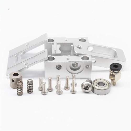 3D-Drucker Bulldog Extruder DIY Kit Bowden Vollmetall Silber 1,75 Aluminium mit 17 Schrittmotor for Reprap 3D-Drucker(Only Extruder) von VNYRVZA