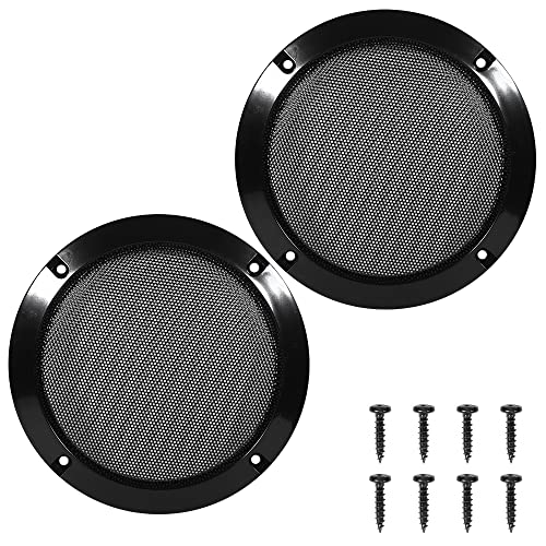 VOANZO 2 Stück 16,5 cm Lautsprecher-Grills Auto-Audio-Lautsprecher-Abdeckungen für Zuhause, Lautsprecher, Decken, Auto-Audio-Systeme, schwarz von VOANZO