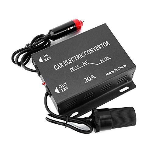VOBOR Abwärtsstromversorgungs Stromrichter 24V Auf 12V, LKW Adapter Spannungswandler 20A Auto Spannungsreduzierer Netzteil Konverter AbwTstransformator 24V Bis 12V Zigarettenanzünder Typ von VOBOR