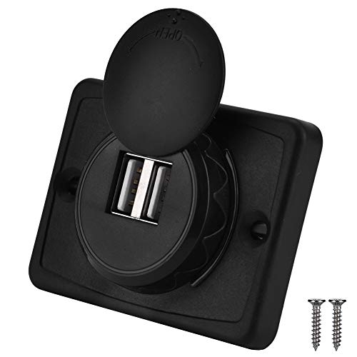VOBOR Auto USB Steckdose,Out 5V 3.1A Auto Dual Schwarz ABS USB Port Ladegerät Buchse Steckdose Ladegerät für 12V -24v wohnmobil Motorrad Wohnwagen von VOBOR
