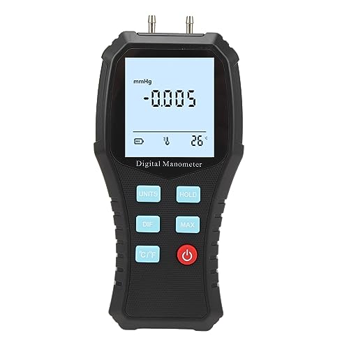 VOBOR Digital Manometer Handheld -HLK -Manometer, Luftdruckmessgerät Digitales Manometer, Gasluftdruckmesser für die Klimaanlagenlüftungssystem VOBOR Digital Manometer Handheld -HLK -Manometer, Luftdruckmessgerät Digitales Manometer, Gasluftdruckmesser für die Klimaanlagenlüftungssystem von VOBOR
