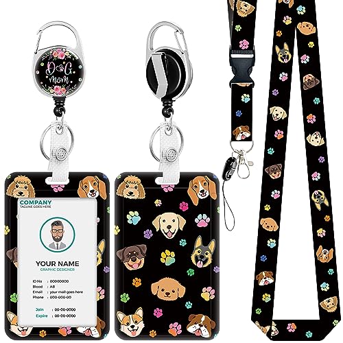 Hübscher Hunde-Ausweishalter mit Umhängeband, Hundepfoten-Lanyards für Ausweise, einziehbar, Ausweishalter mit einziehbarem Schlüsselanhänger, robuster Ausweisclip für Krankenschwester, Lehrer, Hübscher Hunde-Ausweishalter mit Umhängeband, Hundepfoten-Lanyards für Ausweise, einziehbar, Ausweishalter mit einziehbarem Schlüsselanhänger, robuster Ausweisclip für Krankenschwester, Lehrer, von VOCHIC