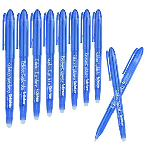 Radierbarer Kugelschreiber, 8 Stück Radierbarer Gelschreiber Set, Tintenroller Radierbar, 0,5 mm Radierbarer Tintenroller set, Schule Zubehör - Blau von VOCIBO