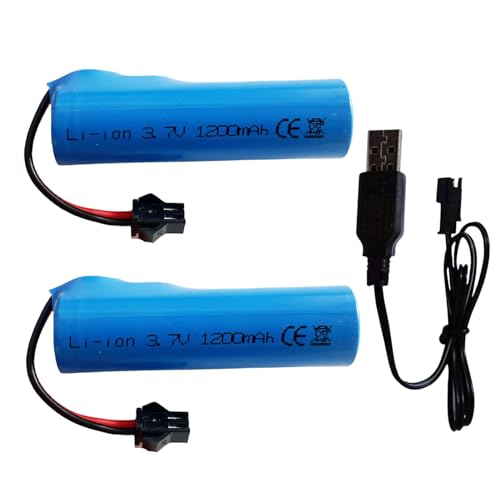 3,7V 1200mAh Lithium-Akku mit SM-2P Stecker für DE42 DE44 DE45 DE49 DE57 DE58 DE68 DE69 DE70 TB202 TM141 RC Autobatterie, ferngesteuertes Fahrzeug, Roboter, Akrobatik Batterien (2 Stück) von VOCTI