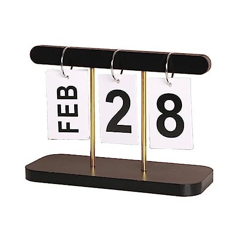 VOCUE Holz Tischkalender Flip Desk Wiederverwendbarer Kalender Monatskalender Wochen-Jahresplaner Stehtischkalender von VOCUE