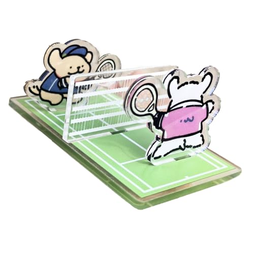 VOCUE Kreativer Handyhalter Badmintonfeldmuster Desktop-Ornament Telefonständer für Sportbegeisterte von VOCUE