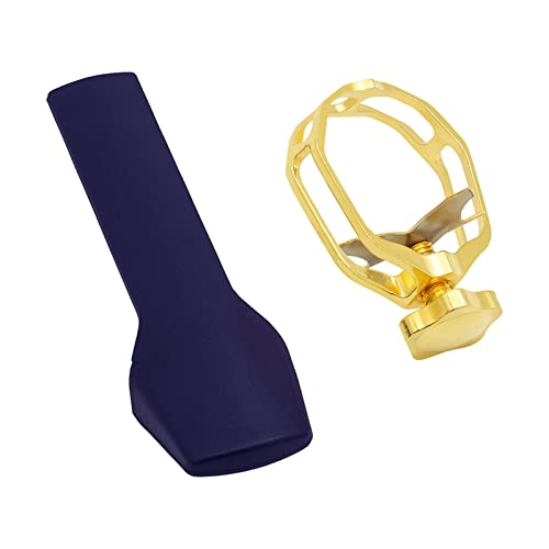 VOCUE Metall-Saxophon-Verschluss-Clip, Sopransaxophon-Blattschraube für Saxophon, Klarinette, Bakelit-Mundstück von VOCUE