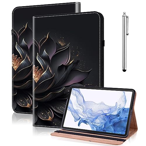 VODEFOX Schutzhülle für Lenovo Tab P12 2023 12,7 Zoll (32,3 cm), PU-Leder, Kartenschlitz, Standfunktion, Klapphülle mit Kartenschlitzen, elastisches Band für Lenovo Tab P12 Tablet 12,7 Zoll (32,3 cm), von VODEFOX