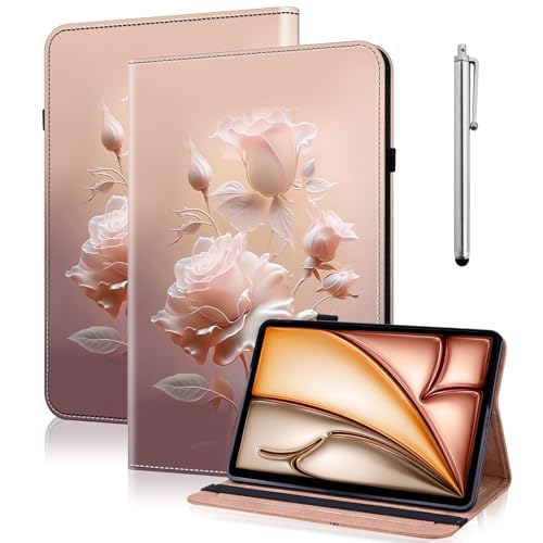 VODEFOX Schutzhülle für Lenovo Yoga Tab Plus 32,3 cm (12,8 Zoll) 2025 Tablet, PU-Leder, stoßfest, Schutzhülle für Lenovo Yoga Tab Plus 12,8 Zoll – Keramikrosen von VODEFOX
