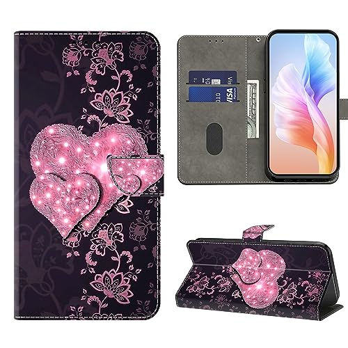 VODEFOX Schutzhülle für Samsung Galaxy A10E, Galaxy A10E, PU-Leder, Klapphülle mit Kartenhalter, Magnetverschluss, Spitzen-Herz VODEFOX Schutzhülle für Samsung Galaxy A10E, Galaxy A10E, PU-Leder, Klapphülle mit Kartenhalter, Magnetverschluss, Spitzen-Herz von VODEFOX