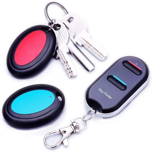 VODESON Wireless Key Finder RF Kabelloser Sachenfinder Schlüsselfinder Schlüsselanhänger Wallet Locator (2 Empfänger) von VODESON
