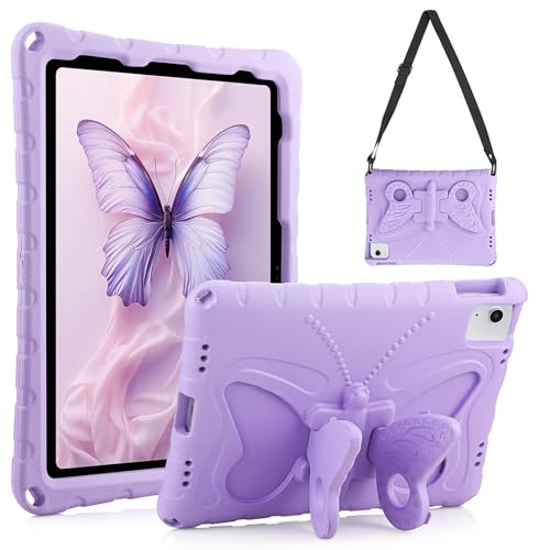 VOFUOE Schutzhülle für iPad 10. Generation, 10,9 Zoll (10,9 Zoll), für iPad A16, 11. Generation 2025, mit Schmetterlingsflügeln, Ständer, Schultergurt, weiche EVA-Schutzhülle für iPad Pro 27,9 cm (11 von VOFUOE