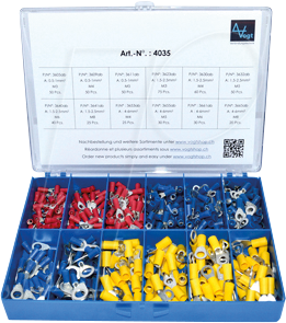 VT SORT 4035 - Sortiment Kabelschuhe isoliert, 0,5 - 6,0 mm², 505-teilig von VOGT AG