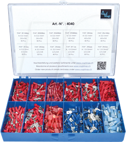 VT SORT 4040 - Sortiment Flachstecker isoliert, 0,5 - 2,5 mm², 575-teilig von VOGT AG