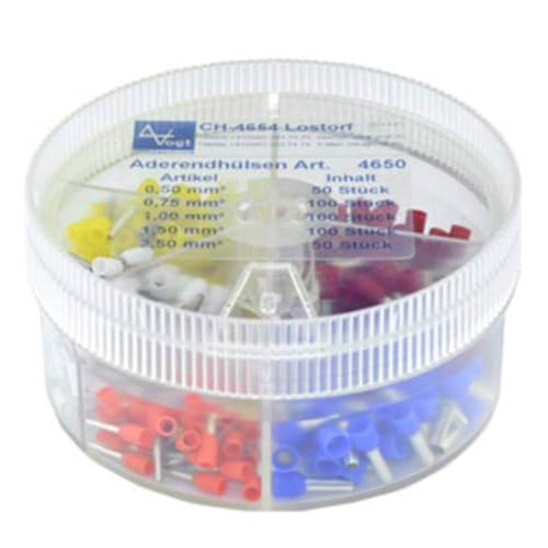 Vogt Verbindungstechnik 737035 Sortiment Einzelendhülsen 0,50 mm² 2,50 mm² Orange, Weiß, Gelb, Rot, Blau, 400 Stück Vogt Verbindungstechnik 737035 Sortiment Einzelendhülsen 0,50 mm² 2,50 mm² Orange, Weiß, Gelb, Rot, Blau, 400 Stück von VOGT VERBINDUNGSTECHNIK