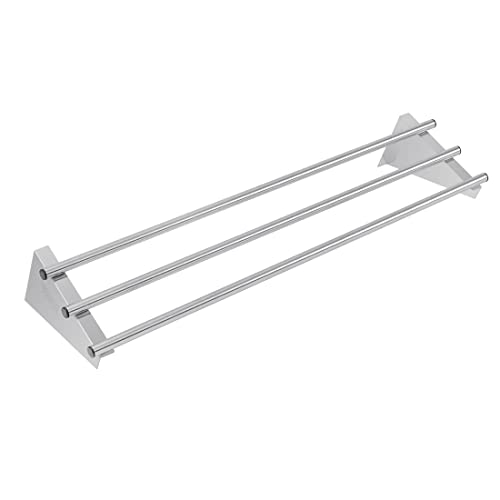 Vogue Wandregal – Größe: 1200 (B) x 300 (T) mm, Edelstahl, maximale Belastung: 75 kg, Küchenstangen-Wandregal, CD551 von VOGUE