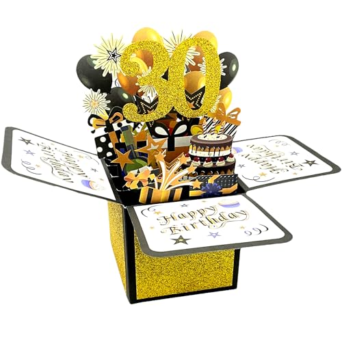 Pop-Up-Karte zum 30. Geburtstag, 3D-Grußkarte, kreative Geburtstagskarte, Geburtstagsgeschenk für Familie und Freunde von VOGVOR