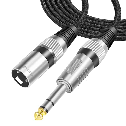 VOHALO XLR Stecker auf 6.3mm TRS Stecker Kabel Stereo Mikrofonkabel symmetrisches Signal Verbindungskabel Schwarz (2M) von VOHALO