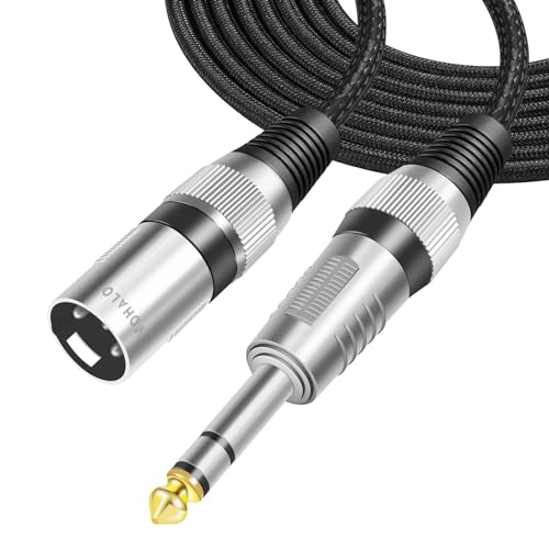 VOHALO XLR Stecker auf 6.3mm TRS Stecker Kabel Stereo Mikrofonkabel symmetrisches Signal Verbindungskabel Schwarz (3M) von VOHALO