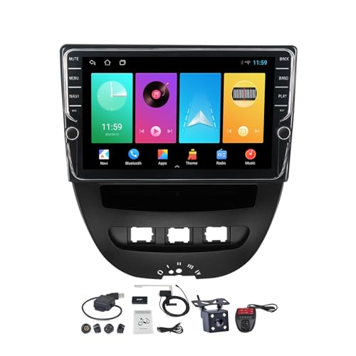 2 Din Autoradio Bluetooth mit DAB Navi Android 11 für Peugeot 107/Toyota Aygo 2005-2014, 9 Zoll Touchscreen mit Carplay Android Auto Bluetooth Lenkradsteuerung FM AM RDS DAB+ Radio ( Size : K100S ) von VOLEMI