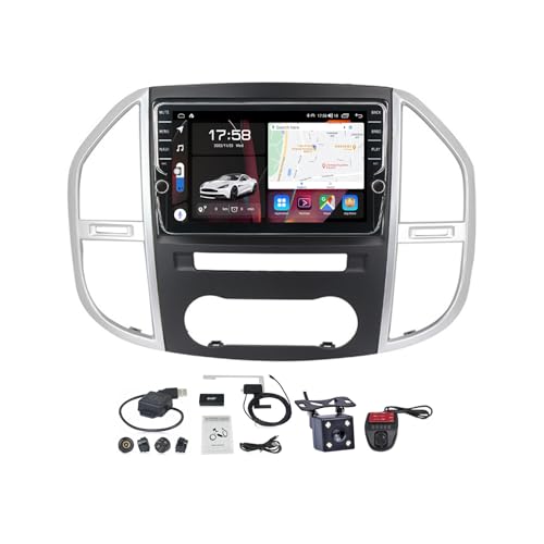 2 Din Autoradio Bluetooth mit Navi Android 11 für Mercedes Benz Vito W447 2014-2020, 9 Zoll 1080P Touchscreen mit Carplay Android Auto Bluetooth Lenkradsteuerung FM AM RDS DAB+ Radio ( Size : K400S ) von VOLEMI