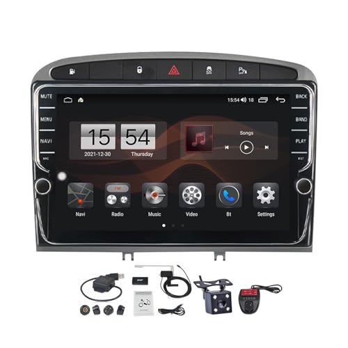 Android 11 Autoradio 2 Din Navigation system für Peugeot 408 1 2012-2020 mit 9 Zoll Screen Mirror Link/CarPlay Android Auto/FM RDS DAB+ Radio/Lenkradsteuerung/Rückfahrkamera ( Color : Gray , Size : K1 von VOLEMI