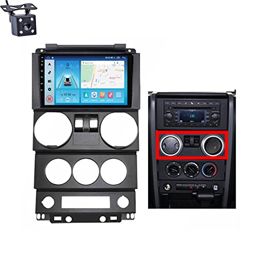 Android 12 Autoradio 2 Din In-Dash Radio für Jeep Wrangler JK 2008-2010 GPS Navigation 9/9.5'' Head Unit mit Carplay Lenkradsteuerung FM RDS Voice Control BT 5.1 Dolby DTS ( Color : A , Size : M300S ) von VOLEMI