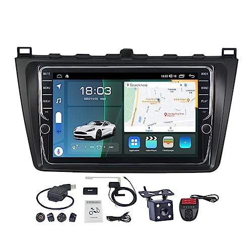 VOLEMI Android 11 Autoradio mit Navigation für Mazda 6 Ⅱ GH 2007-2012, 9 Zoll Touchscreen mit Blende Unterstützt Bluetooth Carplay Android Auto FM AM RDS Lenkradsteuerung/Split Screen (Size : K400S) von VOLEMI