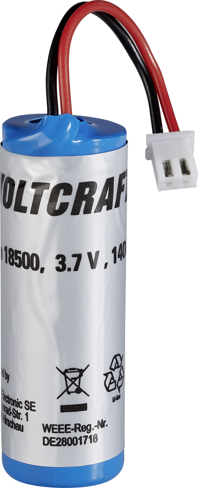 VOLTCRAFT 18500 Li-Ion Ersatzakku Typ 18500, Passend für (Details) IR-Thermometer IR1000-50CAM, IR-1600 CAM 18500 (18500) von VOLTCRAFT