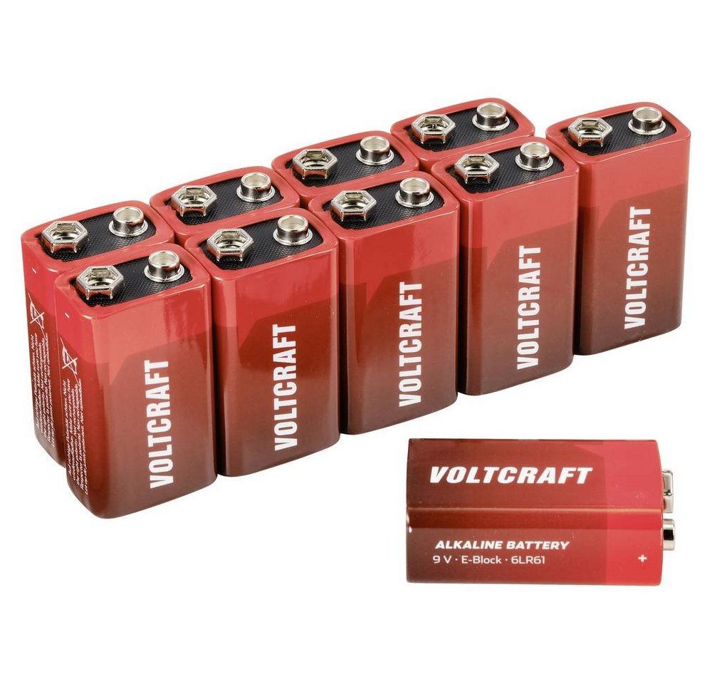 VOLTCRAFT Alkaline 9 V Block-Batterie 10er Batterie von VOLTCRAFT
