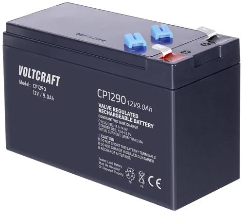 VOLTCRAFT CE12V/9Ah VC-12668685 Bleiakku 12V 9Ah Blei-Vlies (AGM) (B x H x T) 151 x 100 x 65mm Flach von VOLTCRAFT