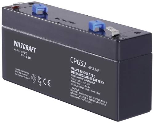 VOLTCRAFT CE6V/3,2Ah VC-12713935 Bleiakku 6V 3.2Ah Blei-Vlies (AGM) (B x H x T) 134 x 67 x 34mm Flac von VOLTCRAFT