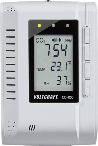 VOLTCRAFT CO-100 Kohlendioxid-Messgerät 0 - 3000 ppm mit Datenloggerfunktion, Wandmontage von VOLTCRAFT