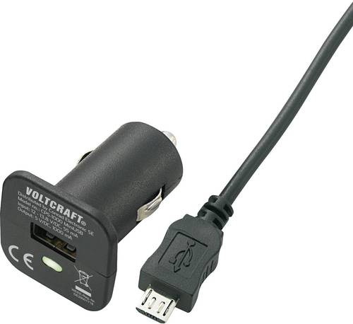 VOLTCRAFT CPS-1000 MicroUSB USB-Ladegerät KFZ Ausgangsstrom (max.) 1000mA Anzahl Ausgänge: 1 x Mic von VOLTCRAFT