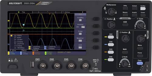 VOLTCRAFT DSO-2104 Digital-Oszilloskop 100MHz 4-Kanal 1 GSa/s 80 kpts 8 Bit Digital-Speicher (DSO) 1 von VOLTCRAFT