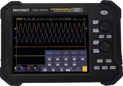 VOLTCRAFT DSO-5104H Batterie, Digital-Oszilloskop, Hand-Oszilloskop (Scope-Meter) 100 MHz 4-Kanal 1 GSa/s 40 Mpts 14 Bit Digital-Speicher (DSO), Handgerät (VC-11332625) von VOLTCRAFT