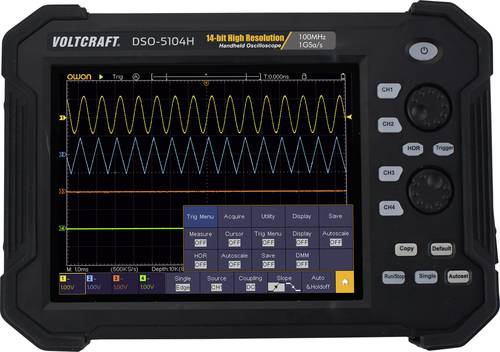 VOLTCRAFT DSO-5104H Hand-Oszilloskop 100MHz 4-Kanal 1 GSa/s 40 Mpts 14 Bit Digital-Speicher (DSO), H von VOLTCRAFT