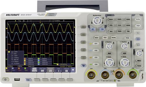 VOLTCRAFT DSO-6104F Digital-Oszilloskop 100MHz 4-Kanal 1 GSa/s 40000 kpts 8 Bit Digital-Speicher (DS von VOLTCRAFT