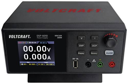 VOLTCRAFT DSP-6010 Labornetzgerät, einstellbar 0 - 60V 0 - 10A 300W USB 2.0 Buchse A fernsteuerbar von VOLTCRAFT