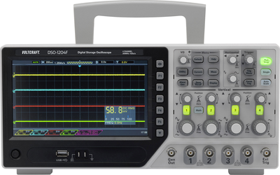 VOLTCRAFT Digital-Oszilloskop DSO-1204F 200 MHz 4-Kanal 1 GSa/s 64 kpts 8 Bit Digital-Speicher (DSO), Funktionsgenerato (DSO-1204F) von VOLTCRAFT