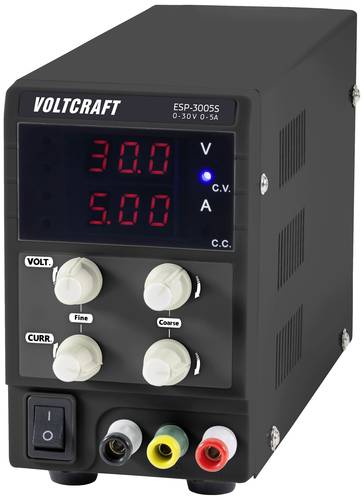VOLTCRAFT ESP-3005S Labornetzgerät, einstellbar 0 - 30V 0 - 5A 150W Steckanschluss 4mm schmale Bauf von VOLTCRAFT