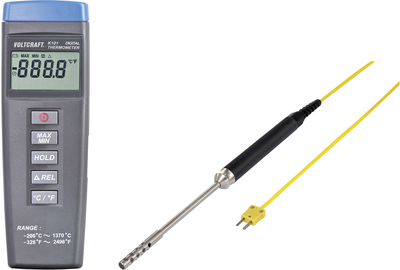 VOLTCRAFT K101 + TP 204 Temperatur-Messgerät -200 bis +1370 °C Fühler-Typ K VOLTCRAFT K101 + TP 204 Temperatur-Messgerät -200 bis +1370 °C Fühler-Typ K von VOLTCRAFT