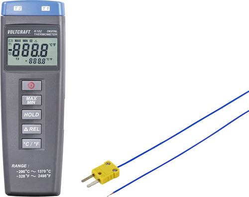 VOLTCRAFT K102 + TP 202 Temperatur-Messgerät Fühler-Typ K von VOLTCRAFT