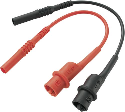 VOLTCRAFT MS-10-BK Sicherheits-Messleitungs-Set [Lamellenstecker 4mm - Abgreifklemmen] 10.00cm Schwa von VOLTCRAFT
